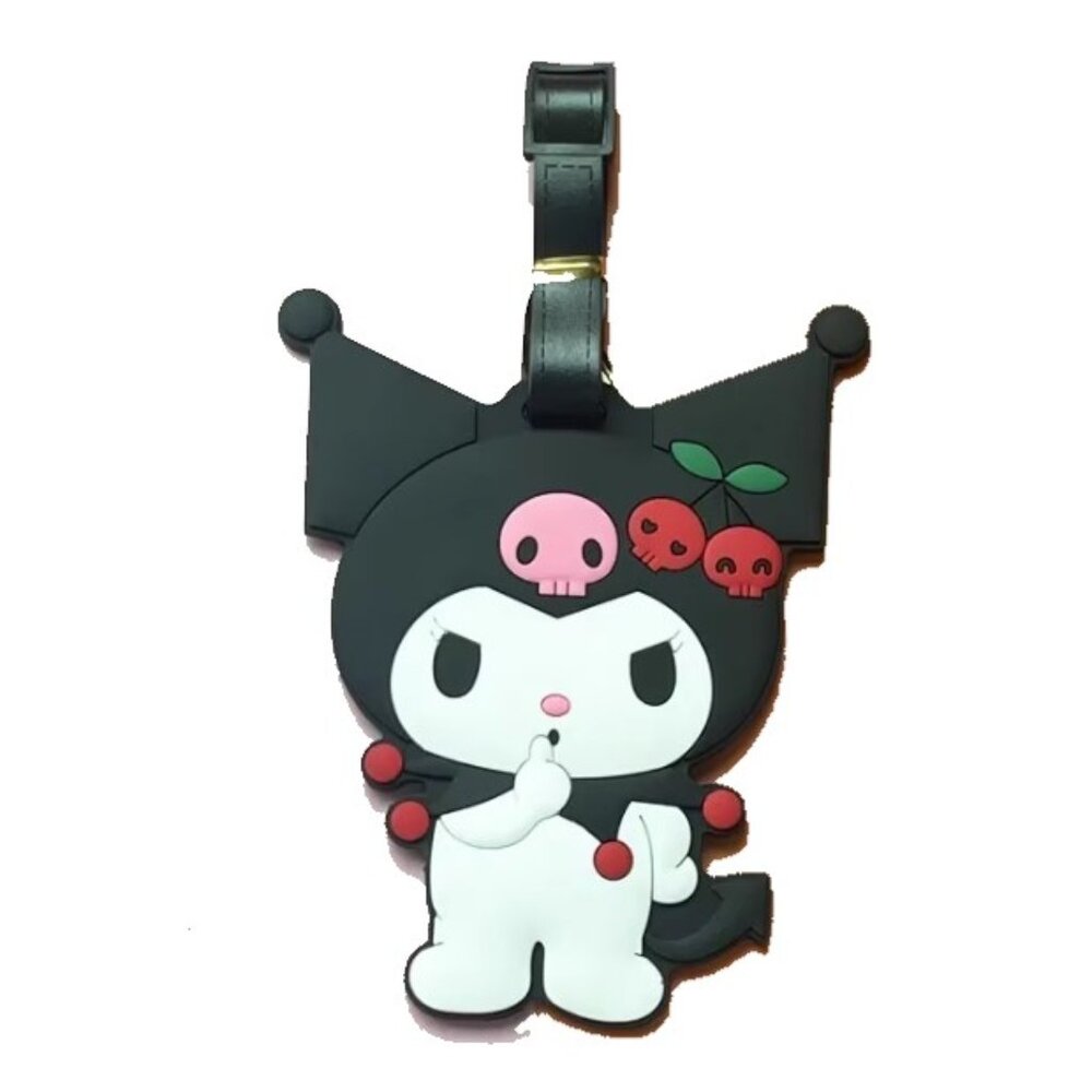Kuromi Silicone Luggage Tag Travel Bag ID Tag with Adjustable Strap